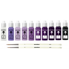 warcolours 'step by step' paint sets - 10 bottles & 2 brushes